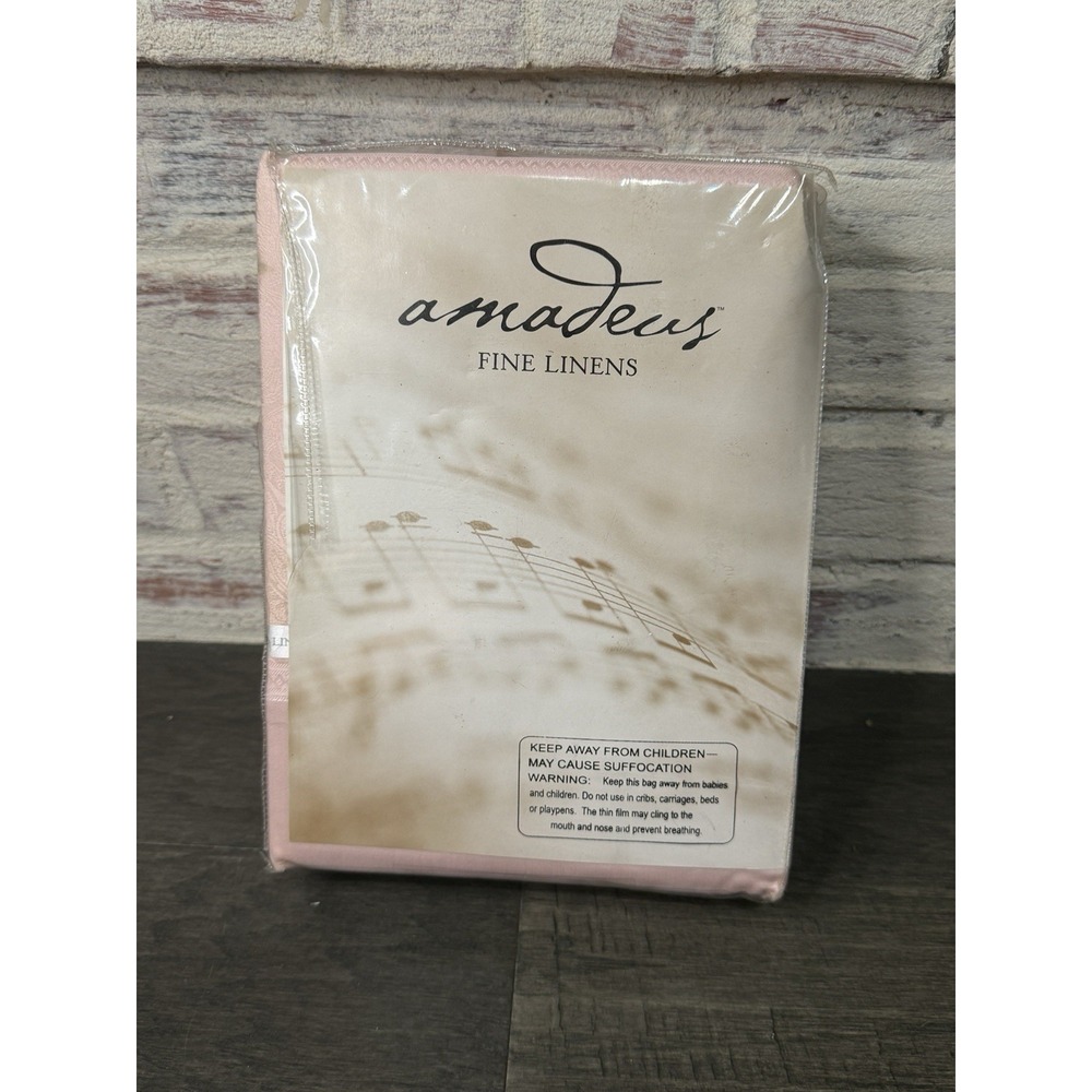 QVC Amadeus Fine Linens Twin Size Sheet Set Rose Pink Paisley 500 Thread Count